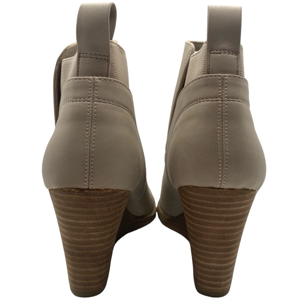 Dolce Vita Womens Booties Gerdy Beige Vegan Leather Ankle Wedge Neutral Casual - Picture 6 of 12